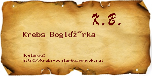 Krebs Boglárka névjegykártya
